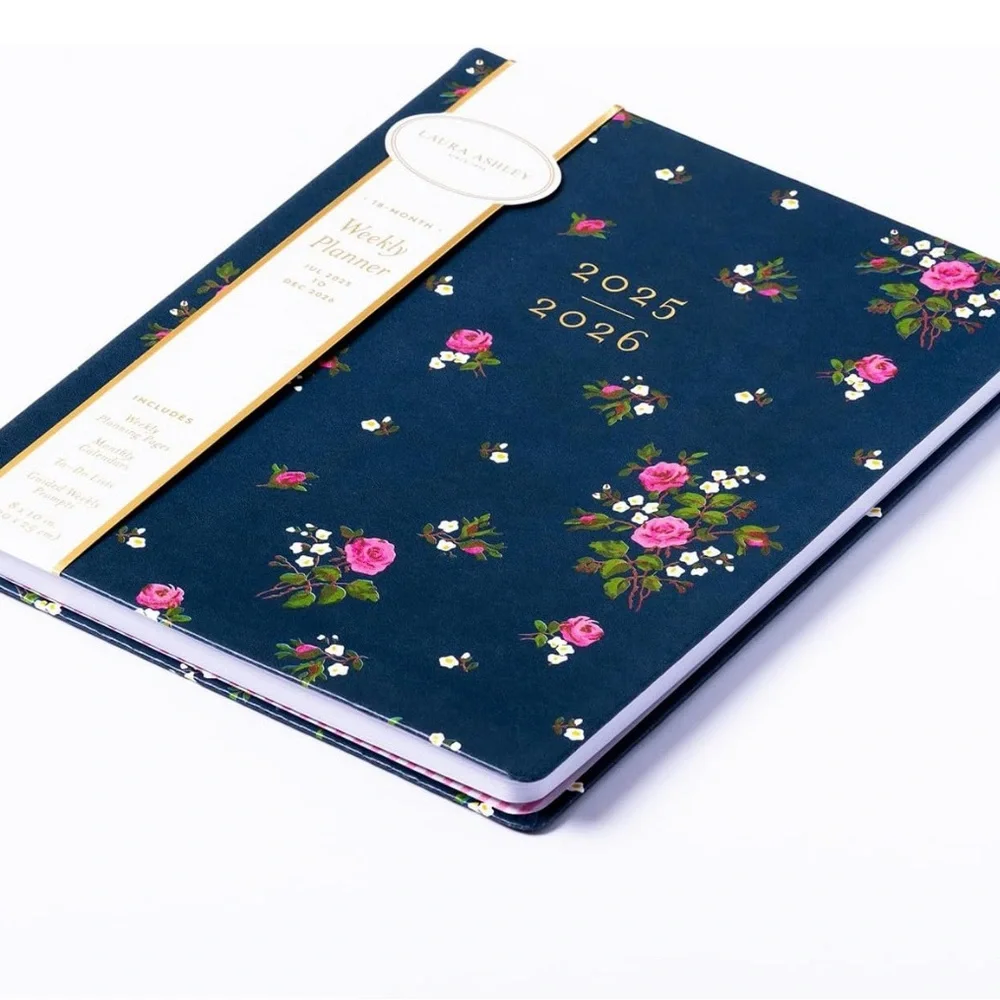 Laura Ashley 2025-2026 Agenda Planner, 18 Month, Monthly & Weekly Pages 8 x 10